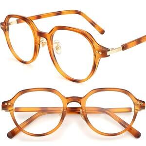 Brown & Clear Round Sunglasses Retro Fashion Classic For Unisex Stylish Trendy